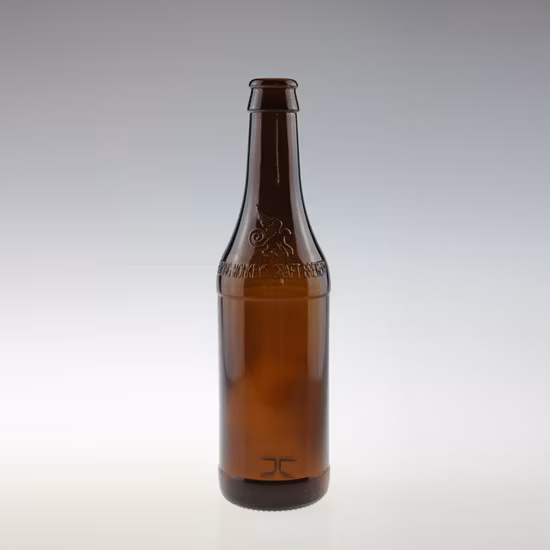 Botella de vidrio de 330 ml de alta calidad ámbar/azul/botella vacía transparente para cerveza