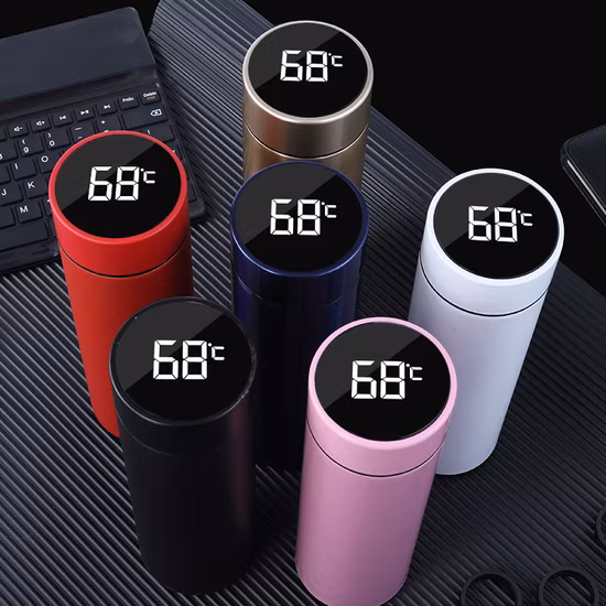 Logotipo personalizado LED Pantalla de temperatura inteligente BPA Botellas de agua de acero inoxidable termo aisladas para beber