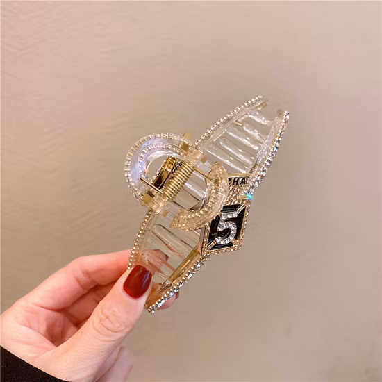 Pinzas para el cabello Botella de perfume Perla Diamante de imitación Disco grande Horquilla Accesorios para el cabello Verano Sexy Diseño de lujo Horquilla