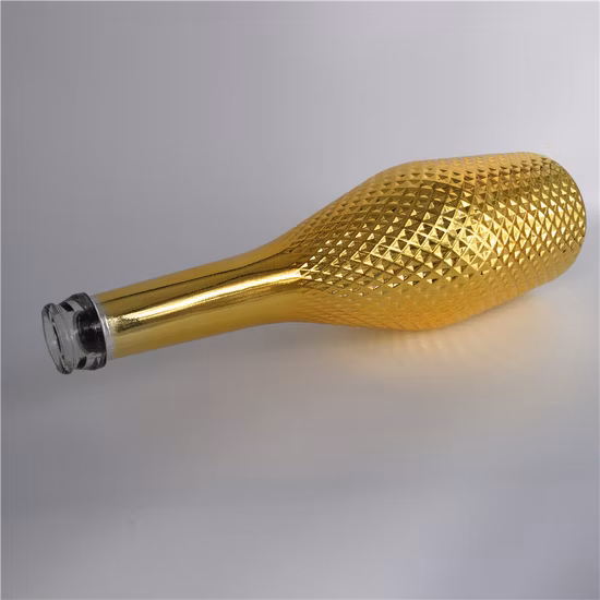 Botella de champán de 750 ml personalizada por el fabricante, botella de vidrio de champán electrochapada